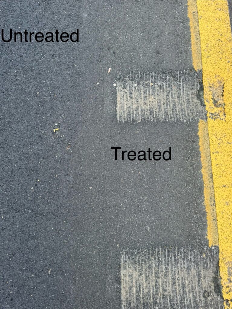 Center Line Treated VS Untreated