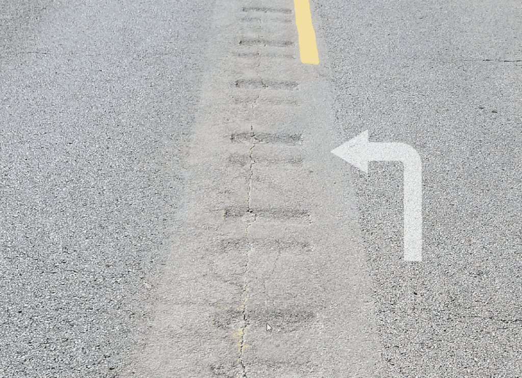 CRF Treated Road Joint And Rumble Strip 2 Years After Application