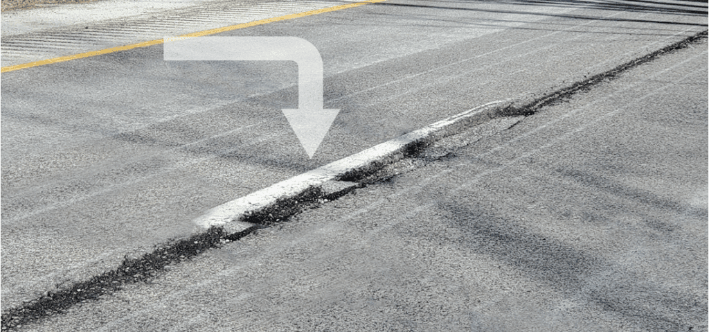 Untreated Deteriorating Rumble Strip